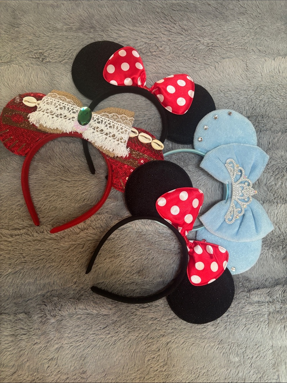 Polka Dot Mouse Ears Headband - set of 4